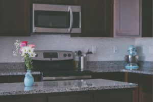 beautiful kitchen with a vase